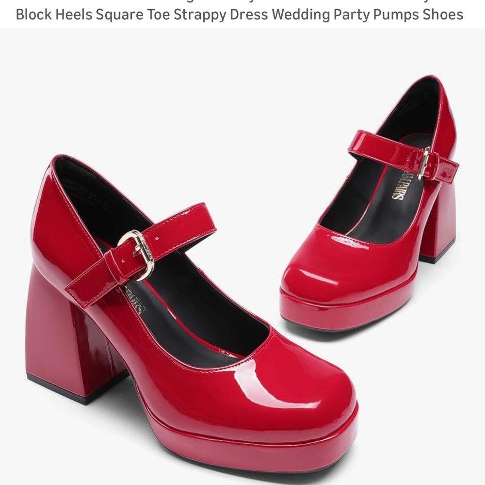 Dream Pairs Red Patent Leather Heels